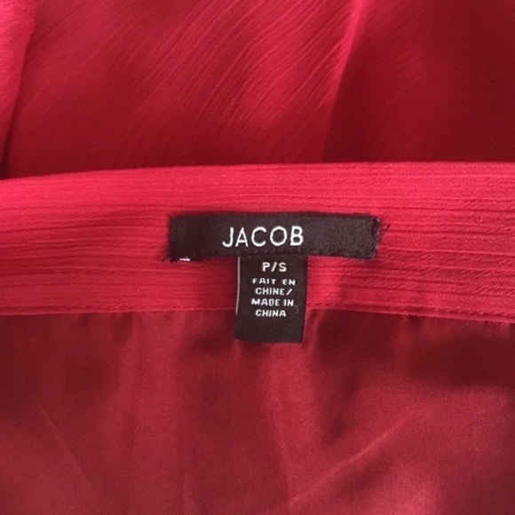 Jacob red ruffle tiered midi skirt - Picture 2 of 6